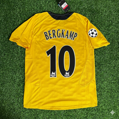 Dennis Bergkamp 10 - Arsenal 2005/06 Yellow Retro Football Jersey Kit