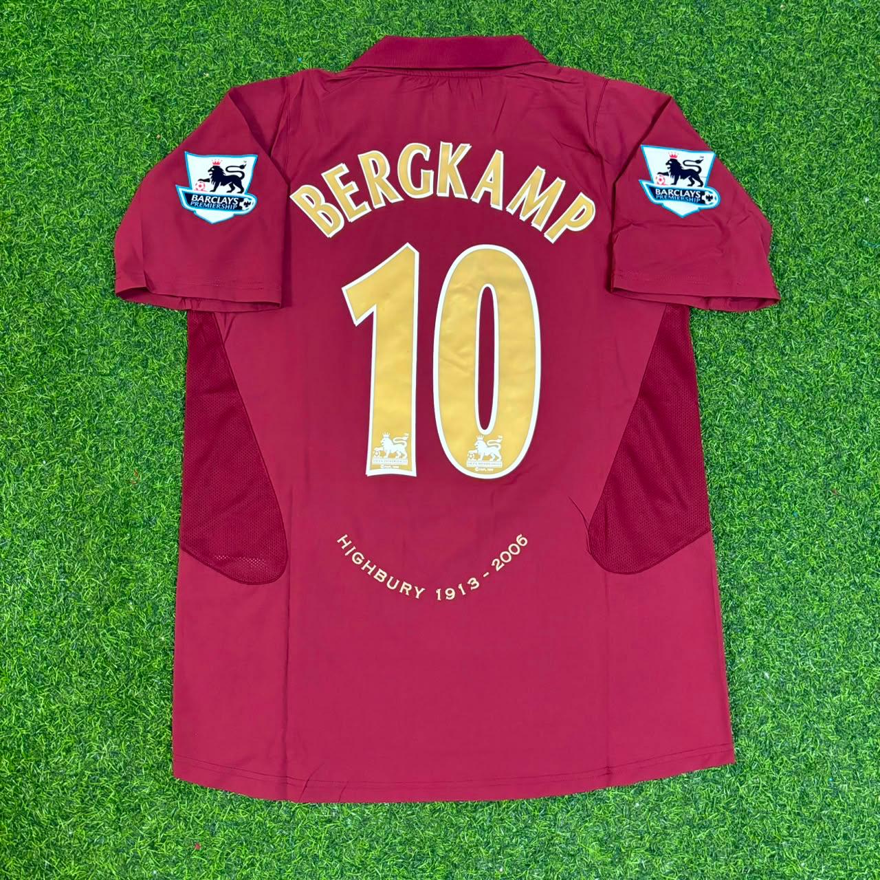 Dennis Bergkamp Arsenal 2006 Highbury Burguny Premier League Patch Retro Football Jersey Paradise Edition