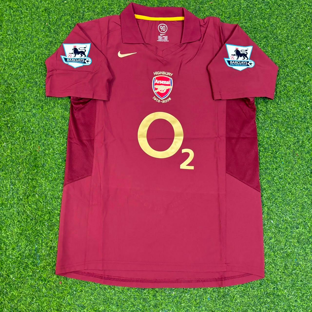 Dennis Bergkamp Arsenal 2006 Highbury Burguny Premier League Patch Retro Football Jersey Paradise Edition