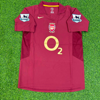 Dennis Bergkamp Arsenal 2006 Highbury Burguny Premier League Patch Retro Football Jersey Paradise Edition