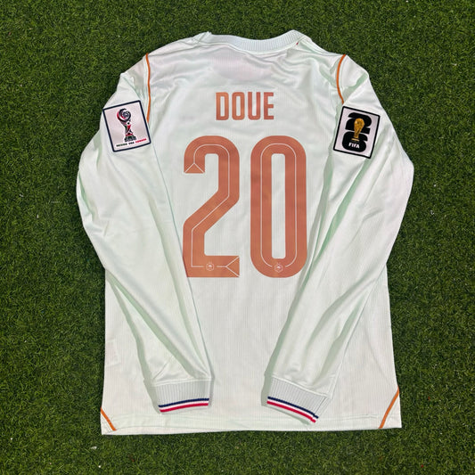 France World Cup 2026 Désiré Doué #20 Away Long Sleeve Football Jersey