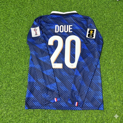 France World Cup 2026 Désiré Doué #20 Home Long Sleeve Football Jersey
