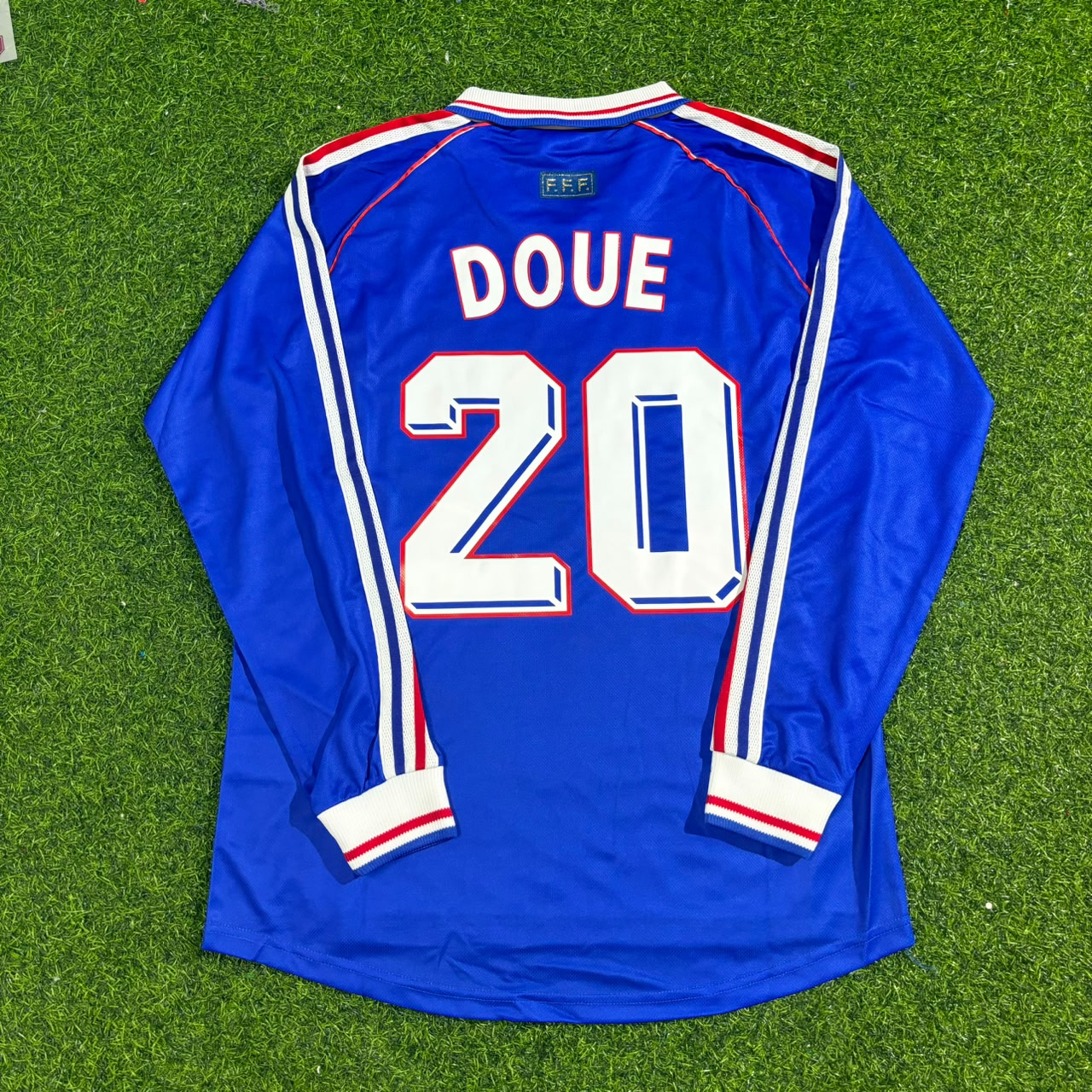 Désiré Doué France Long Sleeve Retro Football Jersey Kit