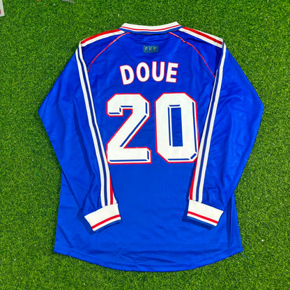 Désiré Doué France Long Sleeve Retro Football Jersey Kit