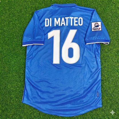 Italy World Cup 1998 Roberto Di Matteo Home Blue Retro Football Jersey