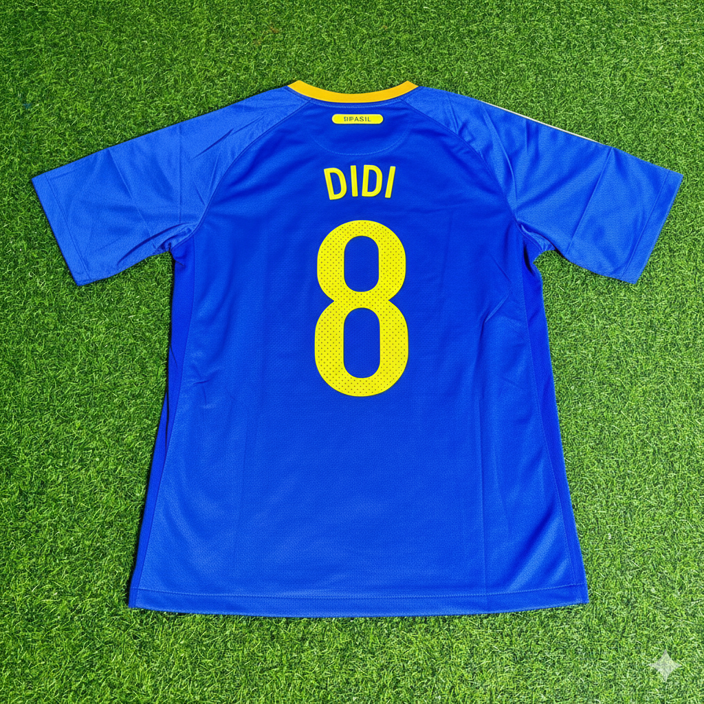 Brazil World Cup 2010 Didi Retro Blue Football Jersey
