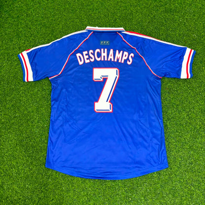 France World Cup 1998 Didier Deschamps Retro Football Jersey Kit