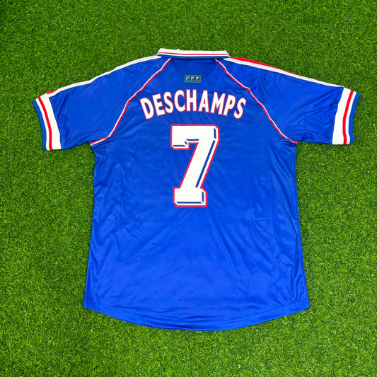 France World Cup 1998 Didier Deschamps Retro Football Jersey Kit