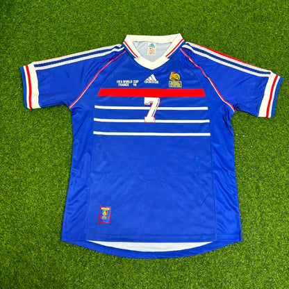 France World Cup 1998 Didier Deschamps Retro Football Jersey Kit