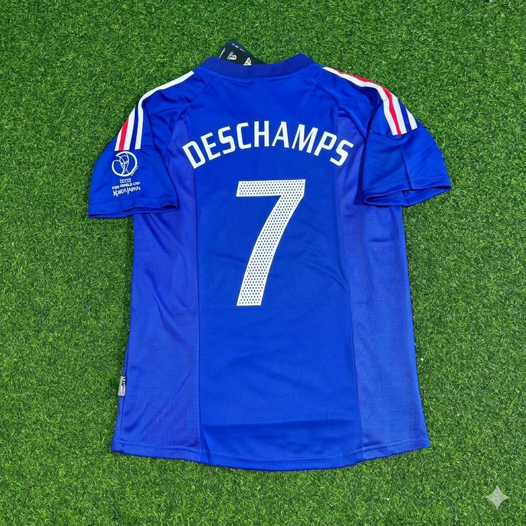 France World Cup 2002 Didier Deschamps #7 Retro Football Jersey