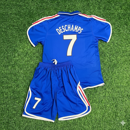 France EURO 2000 Didier Deschamps 7- 2002 Retro Kids Football Jersey