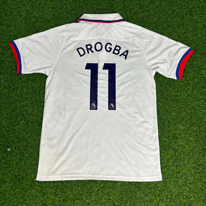 Didier Drogba Chelsea White Retro Football Jersey Collection