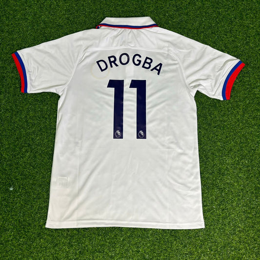 Didier Drogba Chelsea White Retro Football Jersey Collection