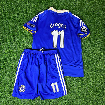 Didier Drogba 11 Chelsea 2008 Champions League Final Kids Football Jersey Kinder