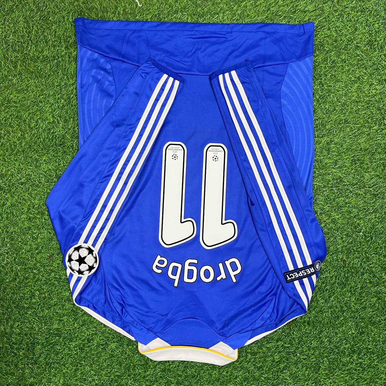 Didier Drogba Chelsea 2008 Champions League Final Long Sleeve Football Jersey Kit
