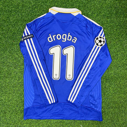 Didier Drogba Chelsea 2008 Champions League Final Long Sleeve Football Jersey Kit