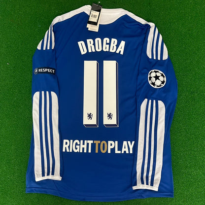Didier Drogba Chelsea Champhions League 2012 Munich Final Retro Long Sleeve Football Jersey Kit