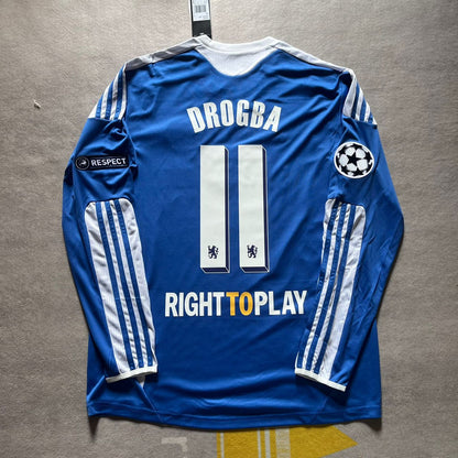 Didier Drogba Chelsea Champhions League 2012 Munich Final Retro Long Sleeve Football Jersey Kit