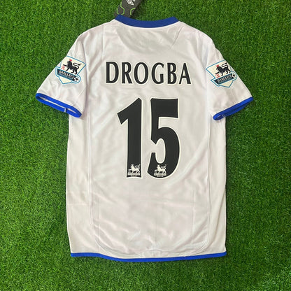 Didier Drogba Chelsea Away 2004 Retro Football Jersey with Premier League Patch