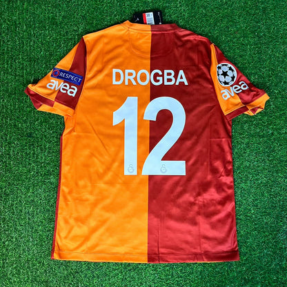 Didier Drogba #12 Galatasaray Retro 2012-2013 Sezonu Formasi Home Football Jersey
