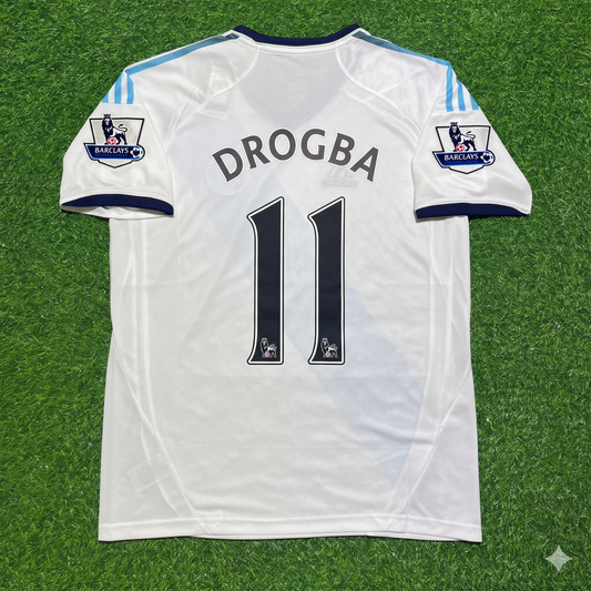 Didier Drogba Chelsea Retro White Football Jersey Kit