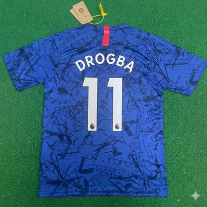 Didier Drogba #11 Chelsea Blue Retro Football Jersey Kit