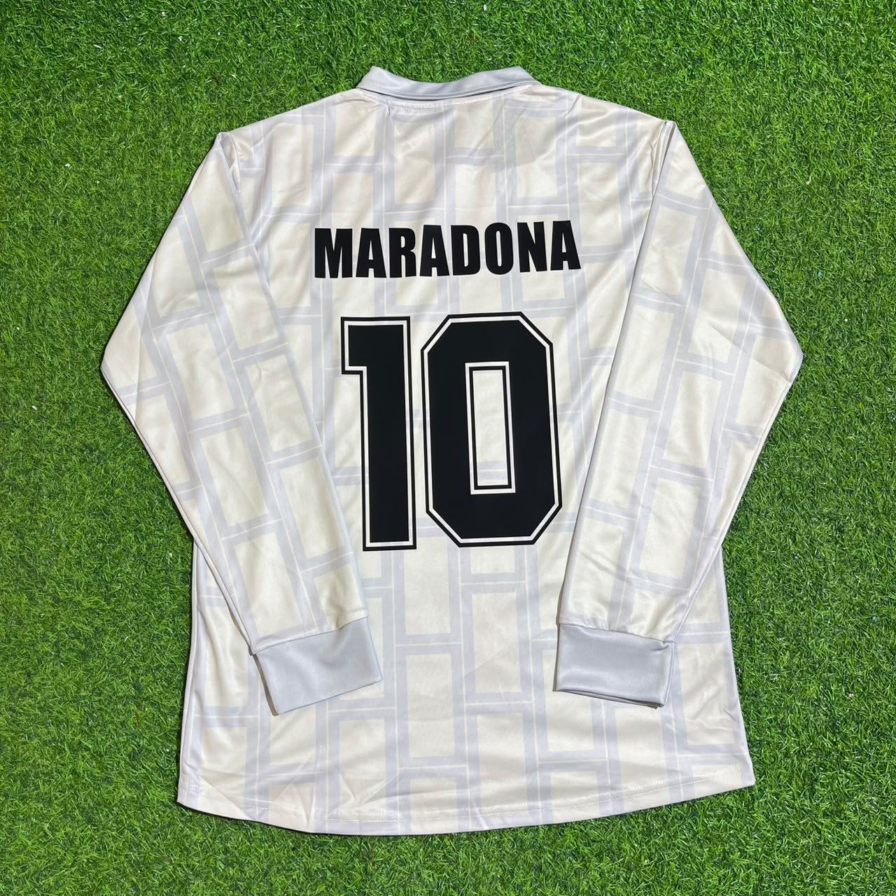 Diego Maradona Argentina 1986 Season Home Long Sleeve Retro Football Jersey
