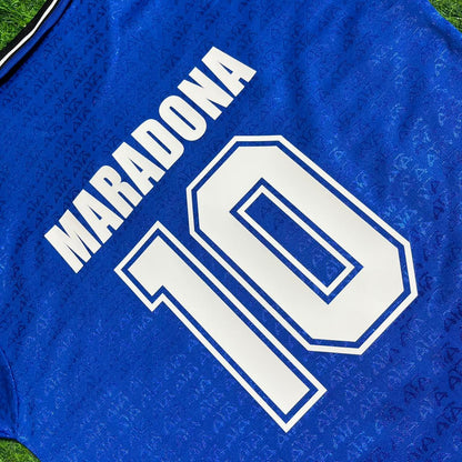 Diego Maradona Argentina 1994 World Cup Long Sleeve Blue Retro Kids Football Jersey