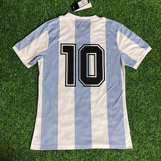 Diego Armando Maradona 10 - Argentina Legendary White Retro Kit Jersey Trikot Maillot