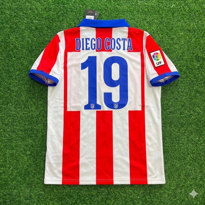 Diego Costa 19 Atlético Madrid Home 2014/15 Retro Kit Football Jersey
