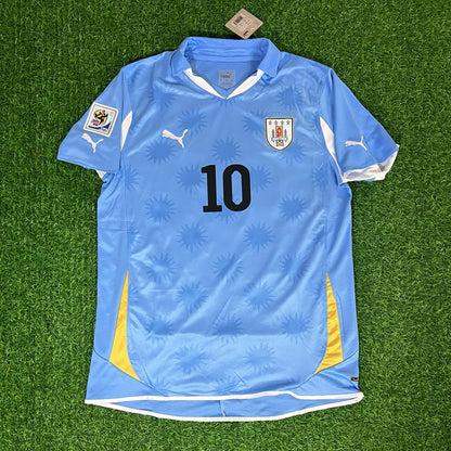 Diego Forlán Uruguay 2010 South Aftica World Cup Retro Football Jersey Kit