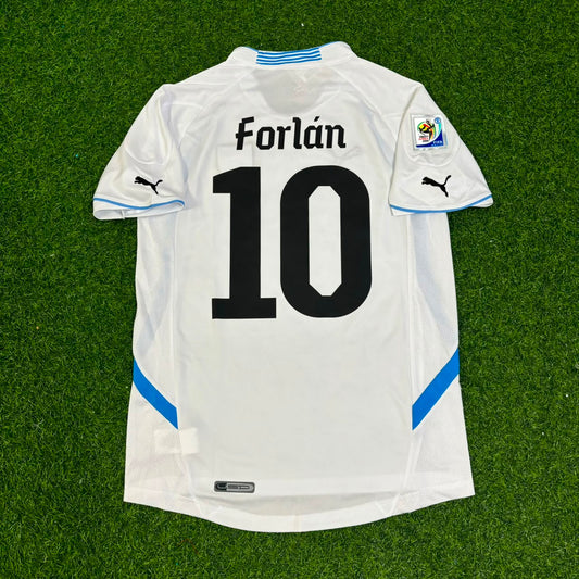 Uruguay World Cup 2010 Diego Forlán White Retro Football Jersey