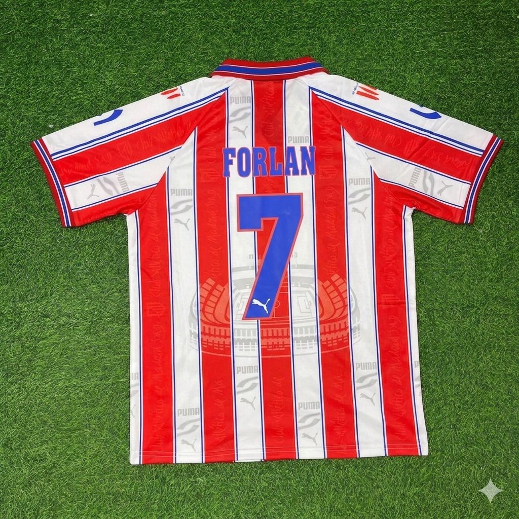 Diego Forlan Atletico Madrid Retro Football Jersey