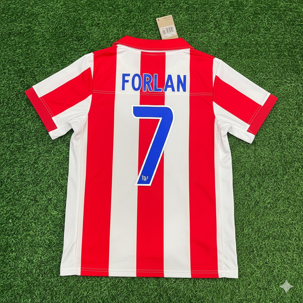 Diego Forlan Atletico de Madrid Retro Soccer Football Jersey Kit Shirt