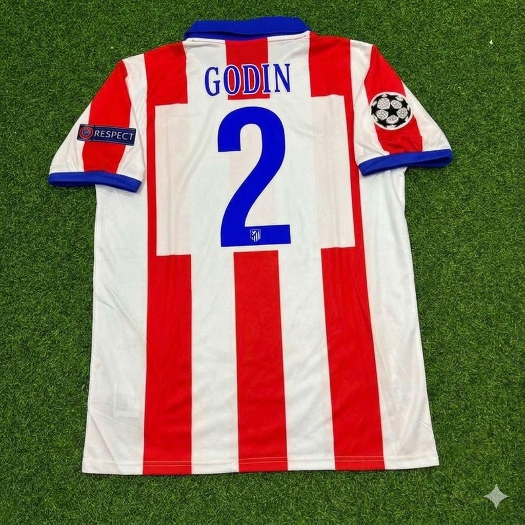 Diego Godin 2- Atlético Madrid 2014 Champions League Final Retro Football Jersey Kit