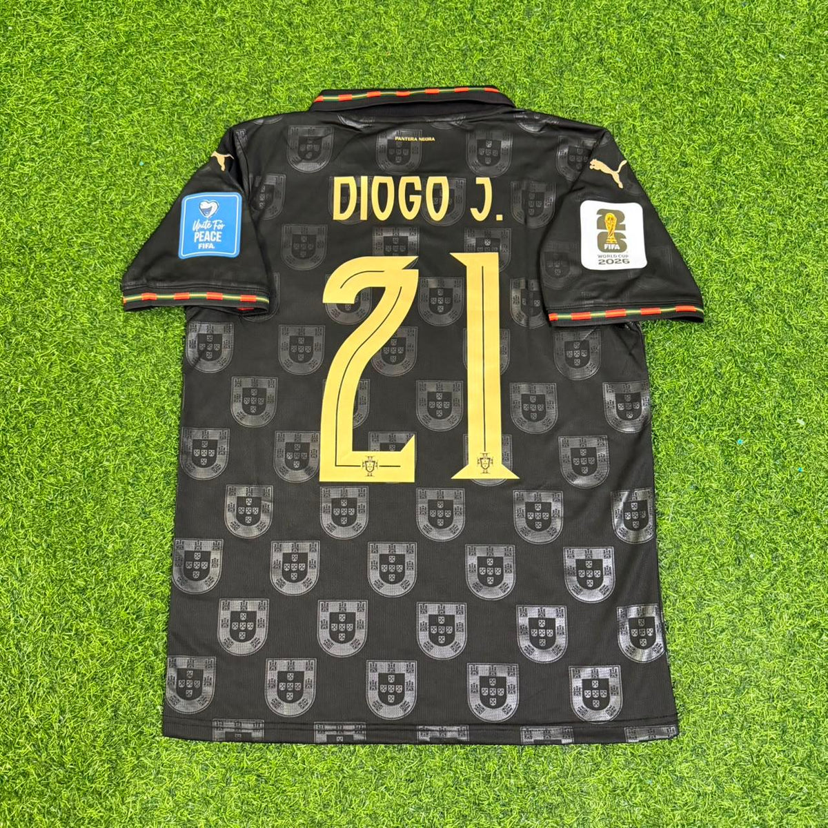 Diogo Jota #21 Portugal 2026 World Cup Black Football Jersey