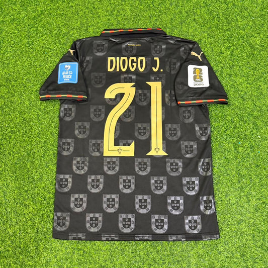 Diogo Jota #21 Portugal 2026 World Cup Black Football Jersey