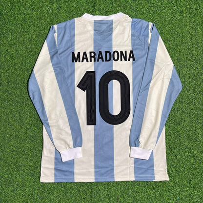 Argentina Diego Armando Maradona Retro Long Sleeve Retro Football Jersey