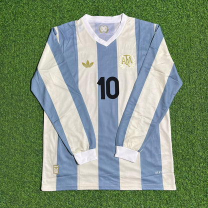 Argentina Diego Armando Maradona Retro Long Sleeve Retro Football Jersey