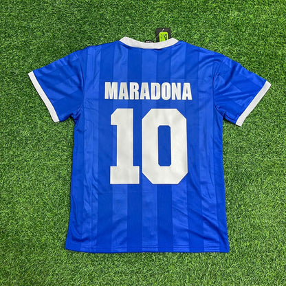 Argentina World Cup 1986 Diego Maradona Final Blue Retro Football Jersey Kit