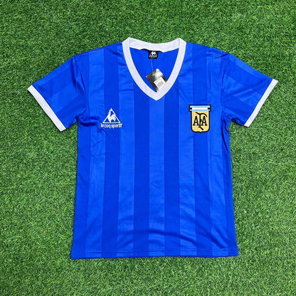 Argentina World Cup 1986 Diego Maradona Final Blue Retro Football Jersey Kit