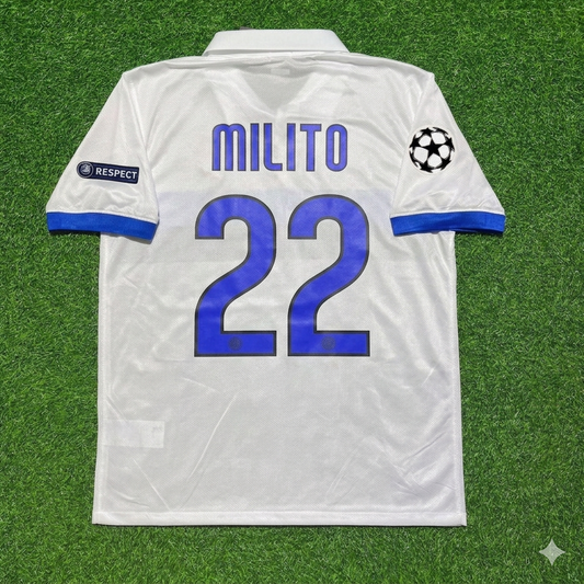 Diego Milito Inter 2009/2010 White Retro Football Jersey Kit
