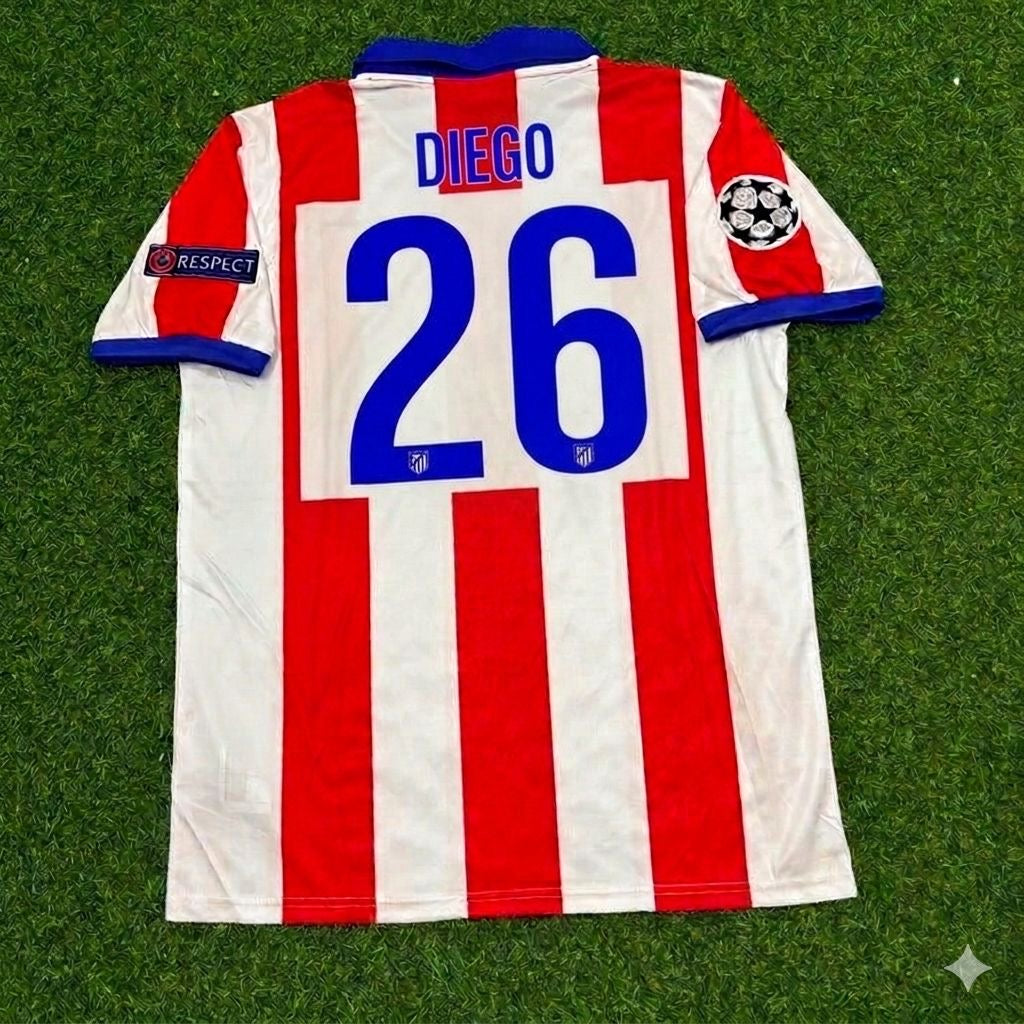 Diego Ribas 26- Atlético Madrid 2014 Champions League Final Retro Football Jersey Kit