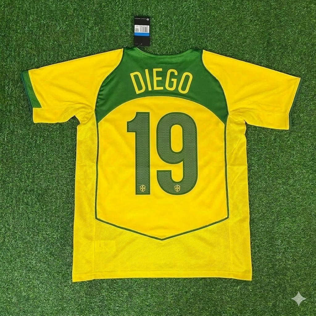 Diego Ribas 19 Brazil 2004 2006 Retro Football Jersey Kit