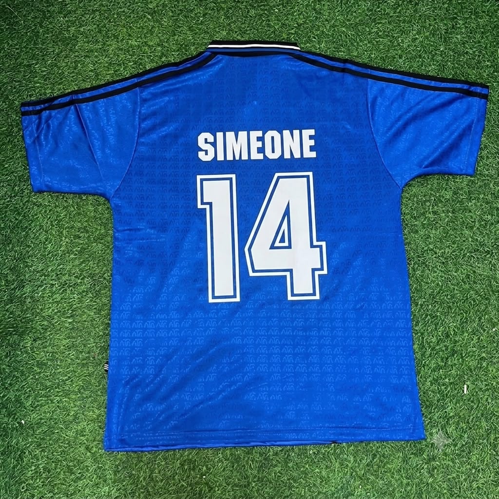 Diego Simeone Argentina 1994 Season Away Blue Retro Football Jersey