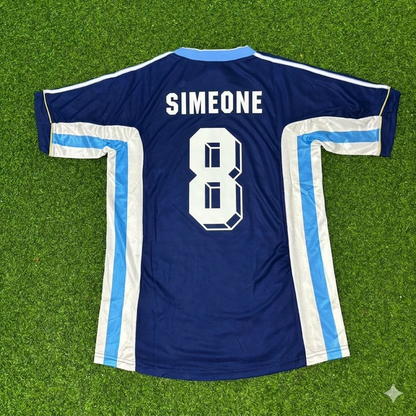 Argentina World Cup 1998 Diego Simeone #8 Blue Retro Football Jersey
