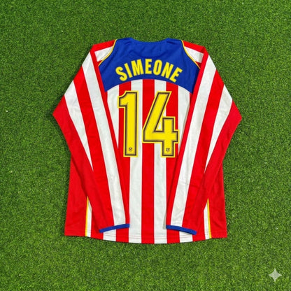 Diego Simeone #14 Atlético Madrid Spider-Man Long Sleeve Retro Football Jersey Kit