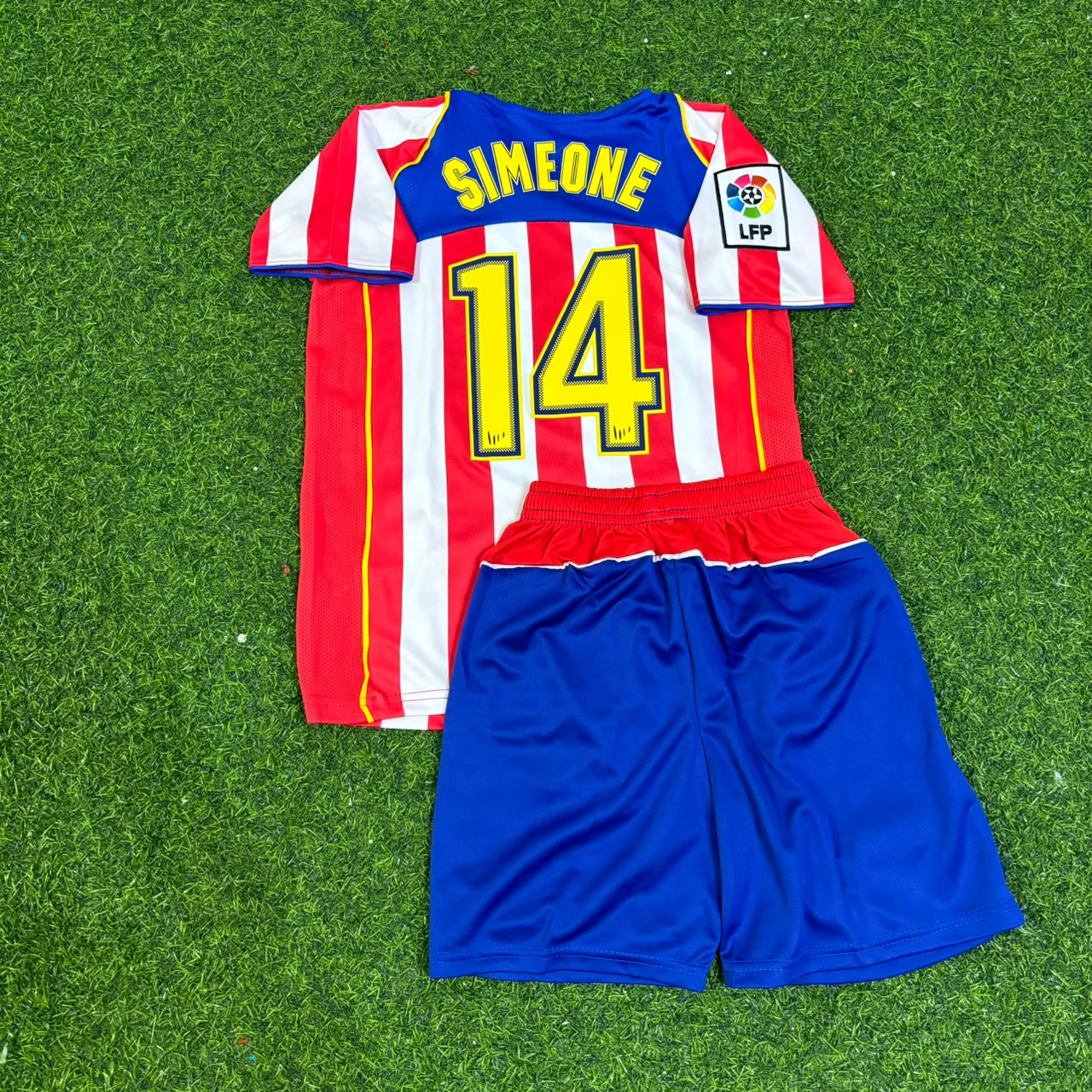 Diego Simeone #14 Atlético Madrid Spider Man Retro Kids Football Jersey
