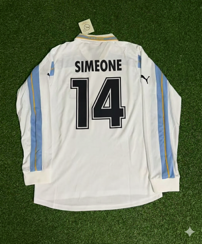 Diego Simeone Lazio 1999 2000 White Long Sleeve Retro Football Jersey Collection