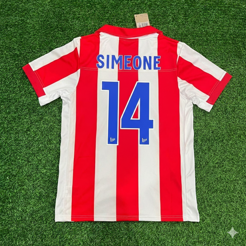 Diego Simeone Atletico de Madrid 2003 Retro Soccer Football Jersey Kit
